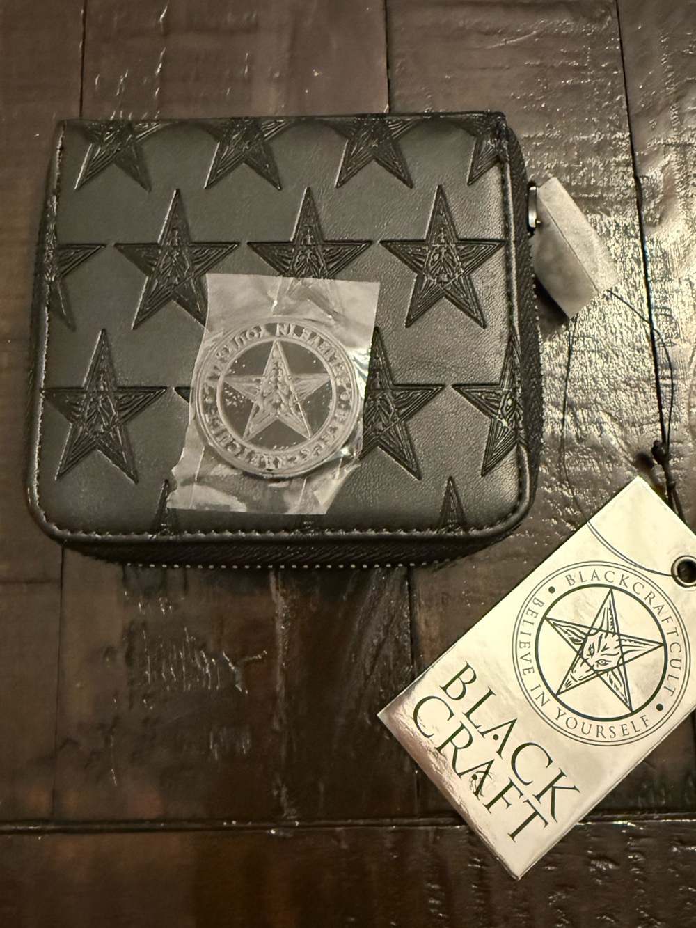 BlackCraft Baphomet Embossed - Small Zip Wallet Black NWT